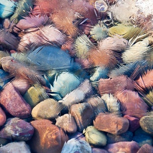 Montana Rocks under Faceted Ice, Spring Colors, Soothing Image, Zen Art, Meditative Image, Photograph or Greeting card