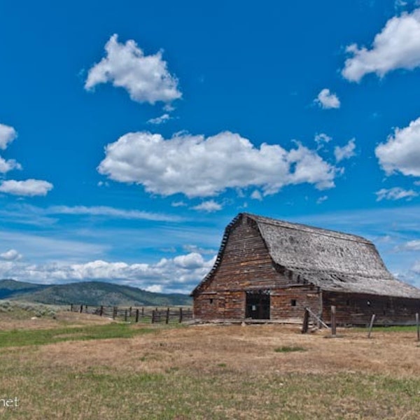 Old Montana Barn, Old Building, Hot Springs Barn, Once Upon a Time, Photograph or Greeting card