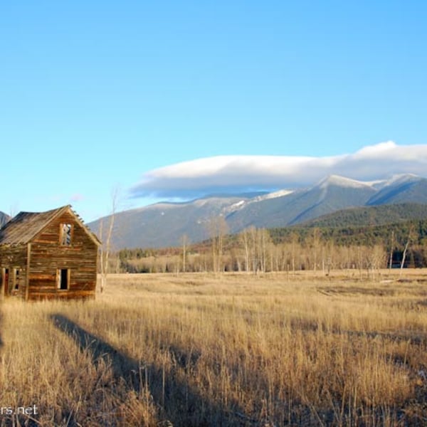 Old School House, Grave Creek Rd., Montana Barn, Once Upon a Time, Long Shadows, Art photograph