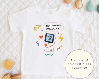 Birthday Unlocked | Cute Children's Level Up Video Game Player Themed T-Shirt Gift For Kids & Gaming-Lovers Short Sleeve Cute Baby Onesie®