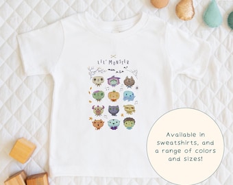 Lil' Monster | Children's Cute Monster Party Halloween-Lover Fall Graphic T-Shirt, Sweatshirt & Short Sleeve Cute Baby Onesie® Gift For Kids