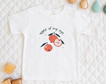 Apple Of My Eye | Cute Children's Red Apples Fruit-Themed T-Shirt Gift For Kids & Apple Lover Short Sleeve Cute Baby Onesie®