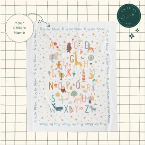 kids custom alphabet blanket