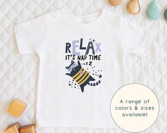 Relax Cat Nap | Cute Children's Scandinavian Style Quirky Sleepy Time T-Shirt Gift For Kids & Nap-Lover Short Sleeve Cute Baby Onesie®
