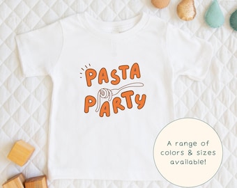 Pasta Party | Children's T-Shirt Cute Italian Food Pasta Spaghetti Themed Gift For Kids & Pasta Lover Short Sleeve Cute Baby Onesie®