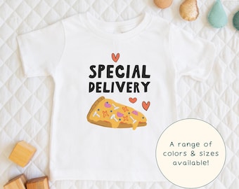 Special Delivery | Cute Children's Pizza Slice Funny Food Themed T-Shirt Gift For Kids & Pizza-Lovers Short Sleeve Cute Baby Onesie®