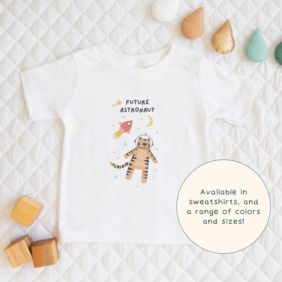 Future Astronaut | Children's Colorful Cute Tiger Space-Explorer Graphic T-Shirt Sweatshirt & Short Sleeve Cute Baby Onesie® Gift For Kids
