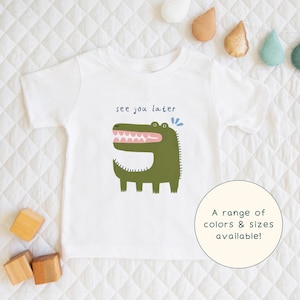 See You Later Alligator | Cute Children&#39;s Quirky Punny Goodbye Alligator Expression T-Shirt Gift For Kids & Short Sleeve Cute Baby Onesie®