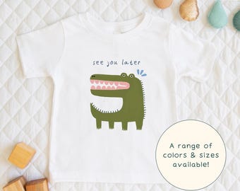 See You Later Alligator | Cute Children's Quirky Punny Goodbye Alligator Expression T-Shirt Gift For Kids & Short Sleeve Cute Baby Onesie®