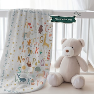 kids custom alphabet blanket