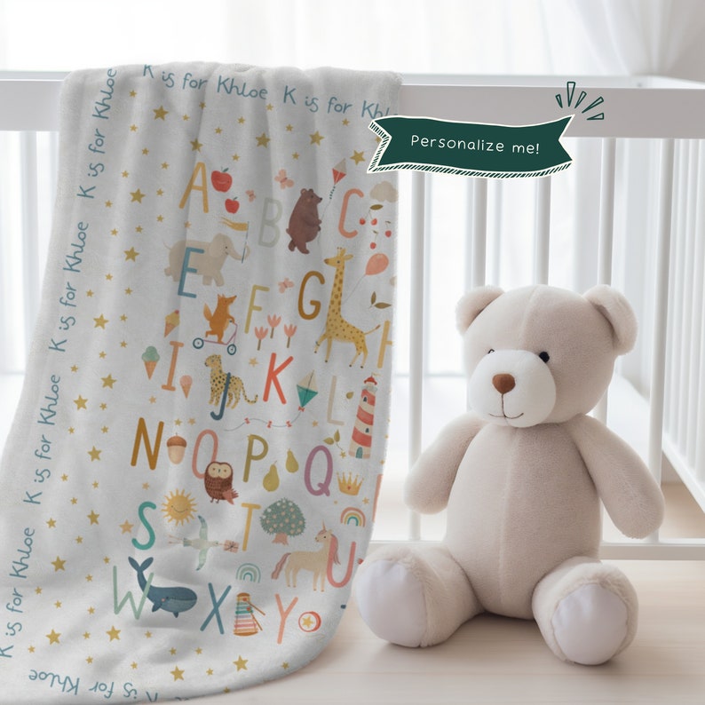 kids custom alphabet blanket