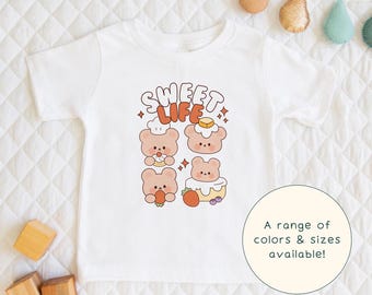 Sweet Life | Cute Children's T-Shirt Sweet Desserts Pastry Baking Bear-Themed Gift For Kids & Sweets-Lover Short Sleeve Cute Baby Onesie®