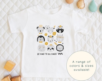 Be Kind To All Kinds | Cute Children's T-Shirt Diversity Inclusive Kindness Gift For Kids & Animal-Lover Short Sleeve Cute Baby Onesie®