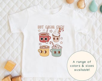 Hot Cocoa Crew | Cute Children's Winter-Themed Christmas Chocolate T-Shirt Gift For Kids, Adult & Cocoa-Lover Short Sleeve Cute Baby Onesie®