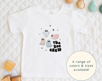 The Boo Crew | Children's Funny T-Shirt Retro Ghost Friendship Halloween Gift For Kids Short Sleeve & Cute Baby Onesie®, Multiple Colors