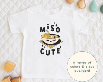Miso Cute | Cute Children's T-Shirt Miso Soup Ramen Noodle Foodie Themed Gift For Kids & Asian-Food Lover Short Sleeve Cute Baby Onesie®