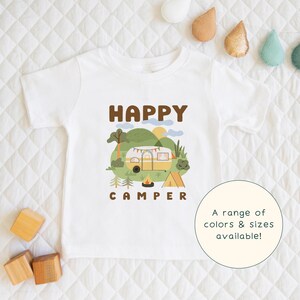 Joyeux campeur | Adorable t-shirt sur le thème de l'aventure en camping en plein air pour enfants, cadeau pour les enfants et les amateurs de camping