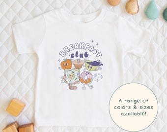 Breakfast Club | Children's T-Shirt Cute Retro Morning Breakfast Fruit Themed Gift For Kids & Breakfast Lover Short Sleeve Cute Baby Onesie®