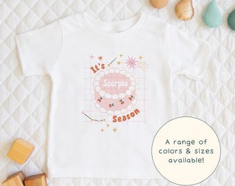 It's Scorpio Season | Cute Children's T-Shirt Scorpio Birthday Cake Horoscope Themed Gift For Kids & Short Sleeve Cute Baby Onesie®
