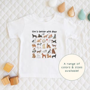 Life Is Better With Dogs | Cute Children&#39;s Dog Breeds Canine Themed T-Shirt Gift For Kids & Dog-Lovers Short Sleeve Cute Baby Onesie®