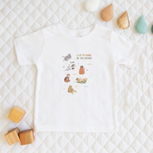 Cat-titude In Training | Children&#39;s T-Shirt Funny Gift For Kids & Cat Lover Short Sleeve Cute Baby Onesie®