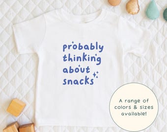 Probably Thinking About Snacks | Cute Snack Attack Food T-Shirt Gift For Kids, Children, Adults & Snack-Lover Short Sleeve Cute Baby Onesie®