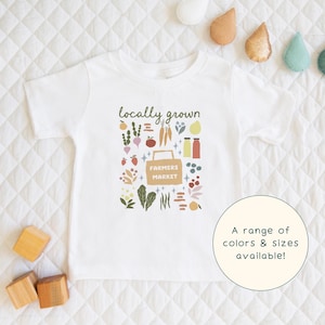 Locally Grown | Cute Farmer&#39;s Market Organic Fresh Food Veggie Gift For Kids, Children, Adult T-Shirt & Food-Lover Short Sleeve Baby Onesie®