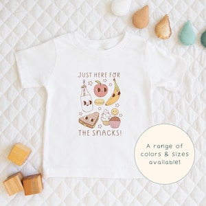 Just Here For The Snacks | Cute Children's T-Shirt Yummy Snack Food Characters Gift Tee For Kids & Short Sleeve Snack-Lover Baby Onesie®