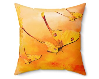 Swallowtail Butterfly Watercolor, Decorative Square Pillow, Animalia, Original Art