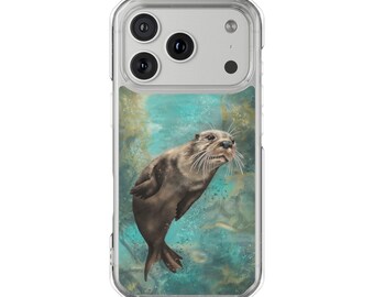 Playful Sea Otter Phone Case | Magnetic Clear Impact Case