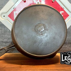 HTF! WAPAK Indian Head # 9 Cast Iron Skillet Fry Pan Expertly Restored