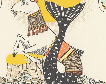 capricorn astrology silkscreen