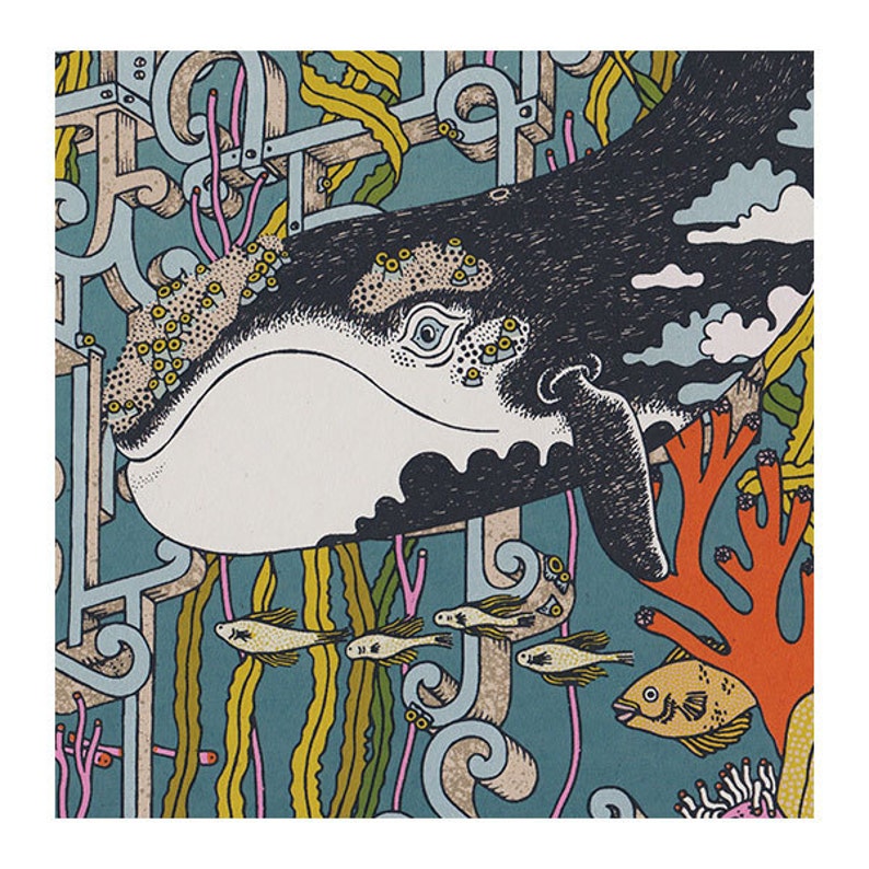 atlantis silkscreen whale image 2