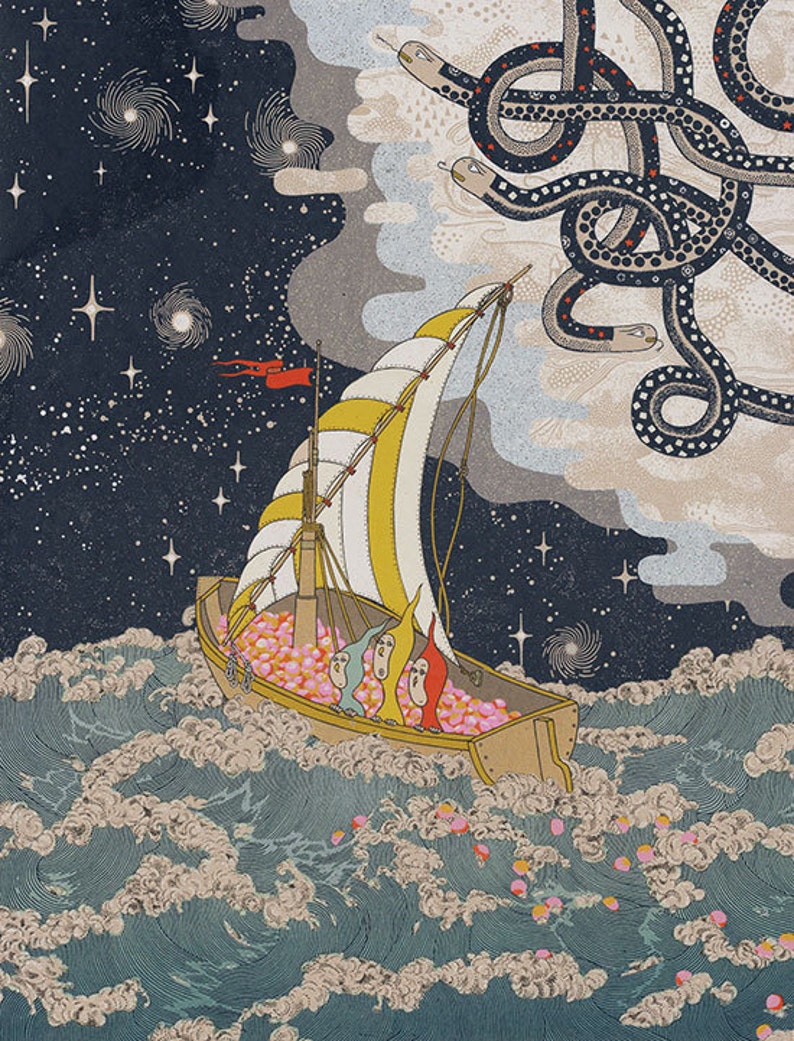 wind snakes and the fruit ship silkscreen