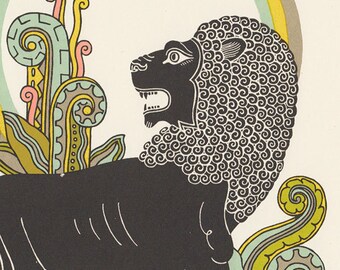 leo astrology silkscreen horoscope art