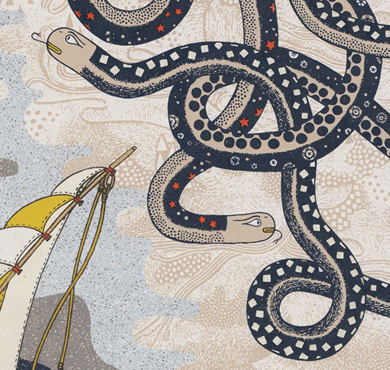 wind snakes and the fruit ship silkscreen