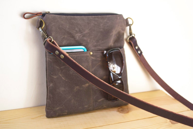 WAXED CANVAS Day Bag Cross Body Bag Messenger Bag With - Etsy