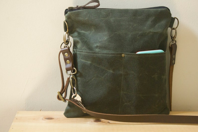 WAXED CANVAS Day Bag Cross Body Bag Messenger Bag With - Etsy