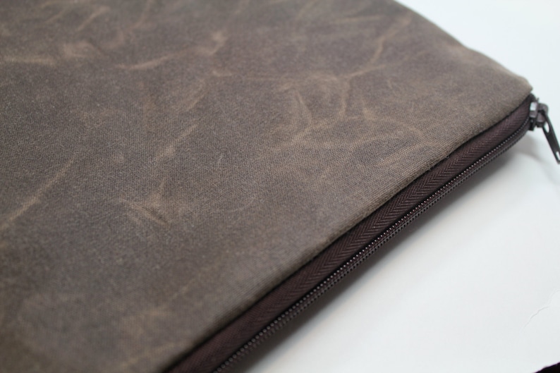 Waxed Canvas The New 13 or 15 MacBook Pro, 13 or 15 MBP Older Model/13 or 15 MBP Retina Display, 13/15 Dell XPS Sleeve Case image 3