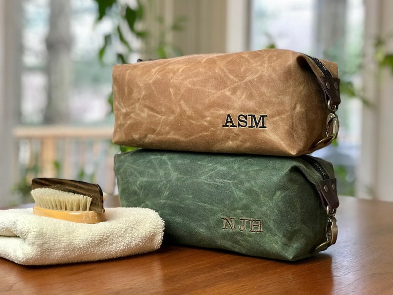 Personalized Toiletry Bag for Men, Men's Dopp Kit, Groomsmen Gift, Father's Day Gift, Made in USA image 4