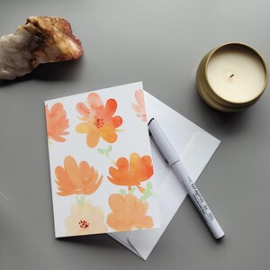 Rode bloemen | Handgemaakte aquarelwenskaarten | Moederdagkaarten