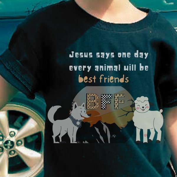 Youth Christian Shirt. Kids Jesus T-Shirt. Girls Animal Shirt. Unisex Tee. Bible Scripture T-Shirt. Christian Tee. Boho Toddler. Baby. Child