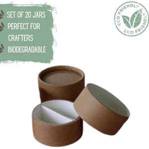 20 - Barattolo di carta diviso ecologico 0,7 once / 20 g, confezione cosmetica biodegradabile, barattolo piccolo per lozioni, polveri, glitter o creme per il viso
