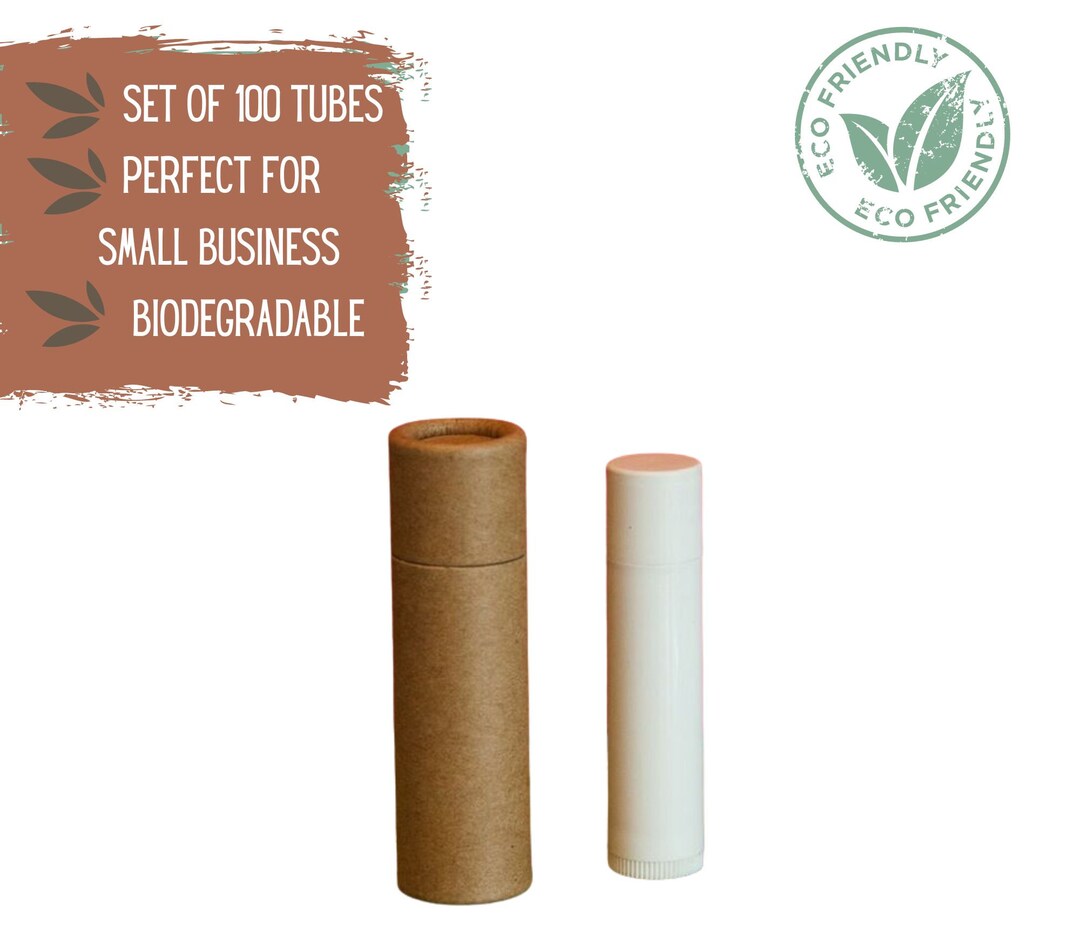 100 Eco Friendly Lip Balm Tubes .3oz 8.5g, Bulk Kraft Paper Push up ...