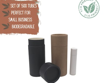 500 Wholesale Eco Push Up Tubes 2.5oz 70g - Sustainable Packaging for Natural Deodorant and Cosmetics- 2.5 ounce 70 ml