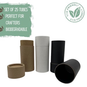 25 Eco Balm Tubes 2oz 60g - Sustainable Deodorant or Cosmetic Push-Up Container, Recyclable Eco Packaging for solid perfume - 2 ounce 60 ml
