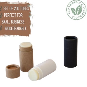 200 tubi per balsamo per labbra ecologici da 0,25 once 7 g, tubi di carta Kraft all'ingrosso all'ingrosso per balsamo per labbra, rossetto o burro di cacao. Contenitore per cosmetici all'ingrosso