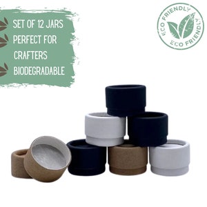12 Mini frascos cosméticos de embalaje ecológico de .15 oz y 4,5 g, envases cosméticos ecológicos, frascos pequeños biodegradables, frascos de loción para muestras y viajes