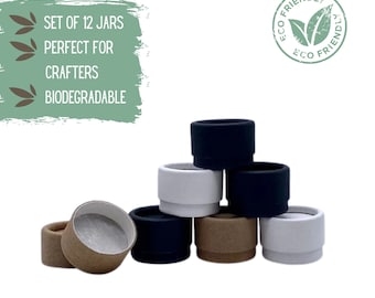 12 Eco Packaging .15oz 4.5g Mini Cosmetic Jars, Eco Cosmetic Packaging, Biodegradable Small Jars, Lotion Jars for Samples and Travel
