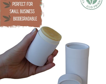 100 Oval Balm Tubes 2.5oz 70g - Eco Friendly Deodorant or Cosmetic Push-Up Container, Recyclable Sustainable Packaging- 2.5 ounce 70 ml